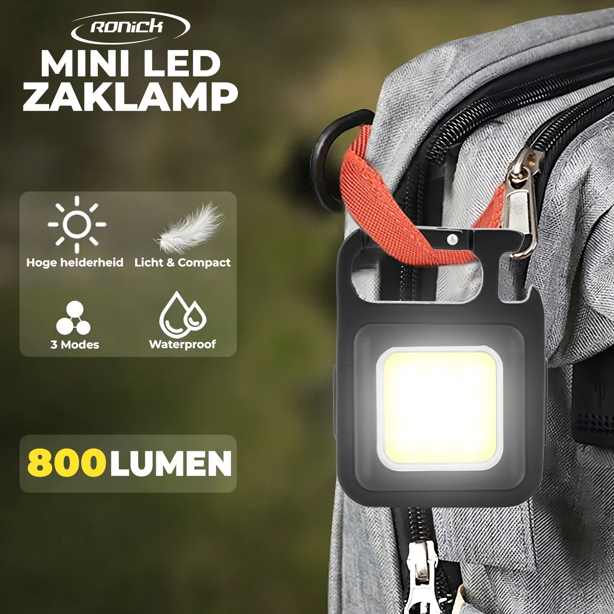All-in-One Multifunctionele LED Zaklamp - 500 mA Batterij - Flesopener - Sleutelhanger - Mini Zaklamp 800 lumen