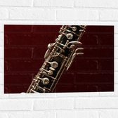Muursticker - Deel van Zwart met Zilveren Hobo Blaas Instrument - 60x40 cm Foto op Muursticker
