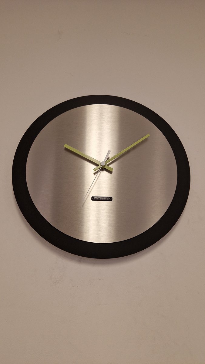 Wandklok ChantalBrandO MISTRAL BLACK & RVS -- MODERN DESIGN