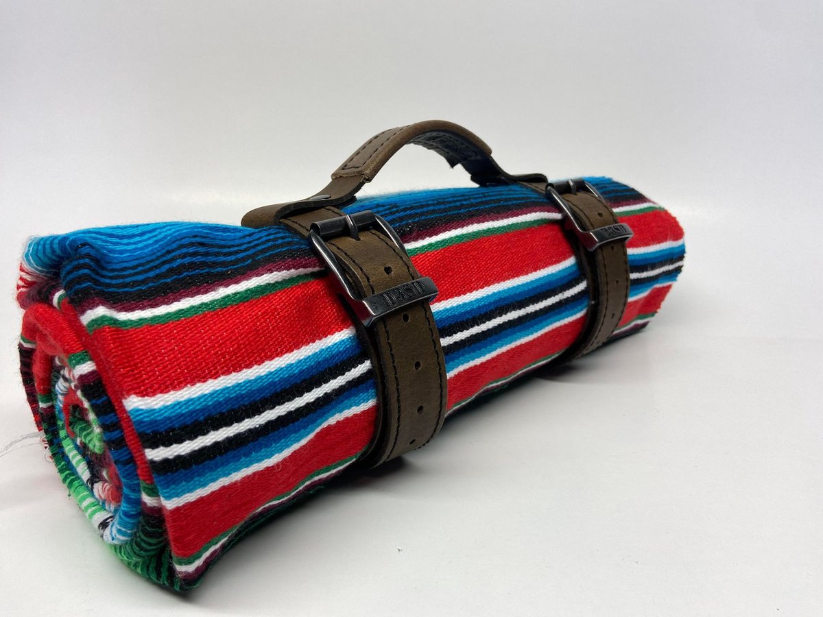 Dries Design D3SD - Mexicaanse deken – Dekenhouder – Harley – Chopper – Leder dekenhouder – Leren dekenhouder - Mexico sarapes – serapes – saltillos – Bruin - #300