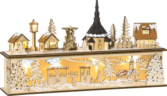 Village de Noël HOMCOM avec éclairage LED 830-516V00