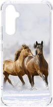 GSM Hoesje Geschikt voor Samsung Galaxy A34 Bumper Hoesje met transparante rand Paarden