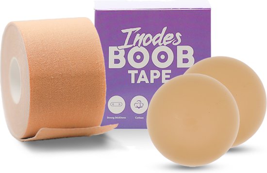 Boob tape 5 Meter (5,0 cm breed) - Beige - Plak BH - Strapless BH  Inclusief