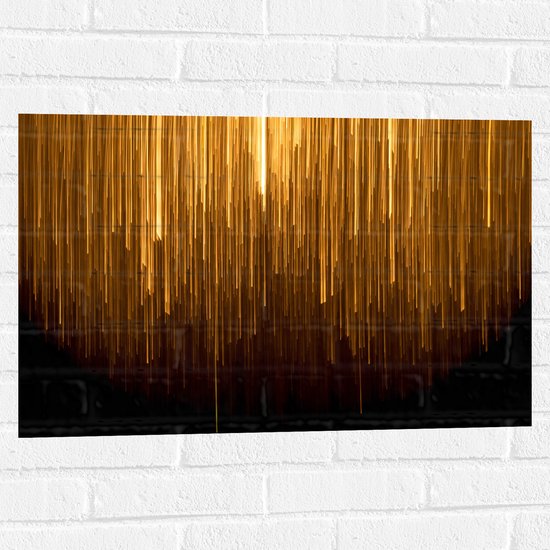 Muursticker - Abstracte Gouden Strepen - 75x50 cm Foto op Muursticker