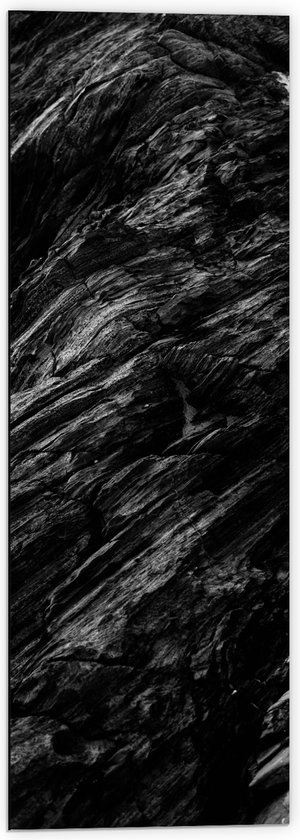 Dibond - Donkere Stenen Rotsen van Bergen - 40x120 cm Foto op Aluminium (Met Ophangsysteem)