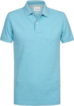 Profuomo - Polo Aquablauw Melange - Modern-fit - Heren Poloshirt Maat L