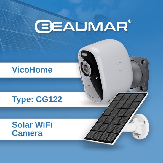 Beaumar ® Vicohome CG122 outdoorcamera + Zonnepaneel - gratis cloud opslag  - accu... | bol.com