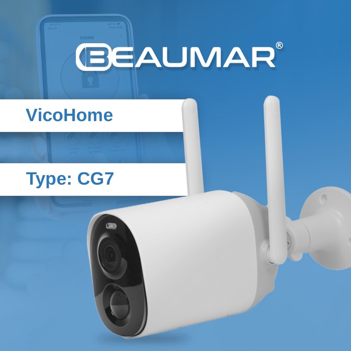 Vicohome CG7 - Beveiligingscamera - Gratis cloud opslag - Accu camera - wifi camera - beveiligingscamera - 3 jaar garantie - Full HD - 8800Mah