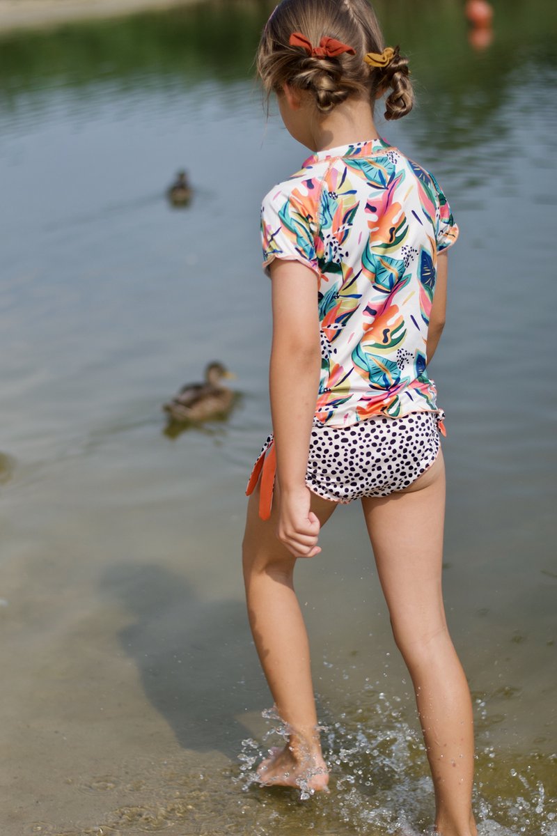 Ducksday - UV shirt - Zwemset - omkeerbare bikinibroek - voor meisjes - UPF 50+ - Tweedelig - sneldrogend - Moana - 8 jaar — afbeelding 5
