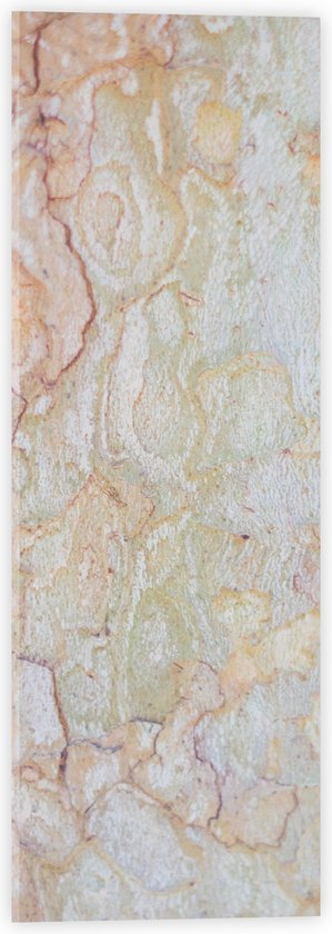 Acrylglas - Beige Muur met Textuur van Lijnen - 20x60 cm Foto op Acrylglas (Wanddecoratie op Acrylaat)