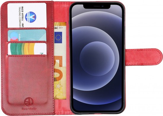 Apple iPhone XS Max Rico Vitello excellent étui portefeuille/étui livre/couverture couleur rouge
