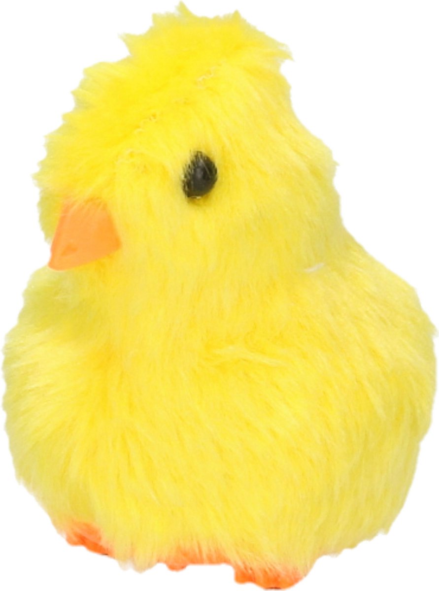 Paas kuikentje piepend - geel - pluche - 7 cm - Pasen decoratie/speelgoed