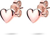 Twice As Nice oorbellen in rosé zilver, hartje
