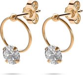 Twice As Nice Oorbellen in rosé zilver, cirkel en zirkonia