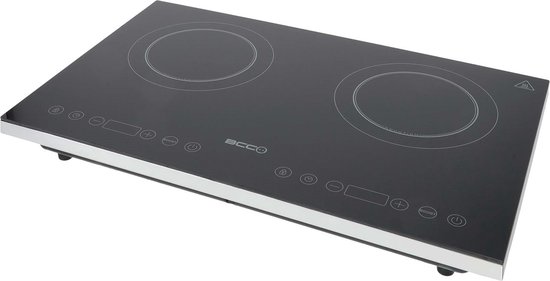 BCC inductie kookplaat vrijstaand - 2 pits - 3500W - Touch display - Warmhoudplaat - Zwart
