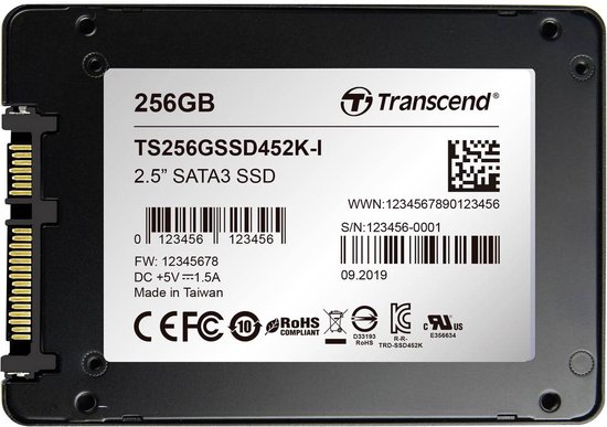 Transcend SSD452K-I 256 GB SSD harde schijf (2.5 inch) SATA 6 Gb/s Retail TS256GSSD452K-I — afbeelding 4