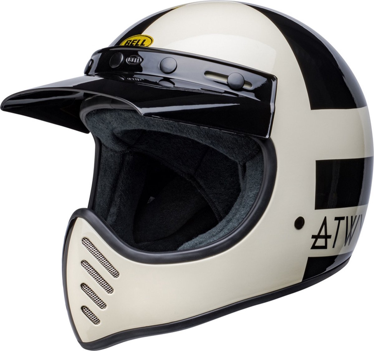 Bell Moto-3 Atwlyd Orbit Gloss Black White Helmet Full Face XS - Maat XS - Helm