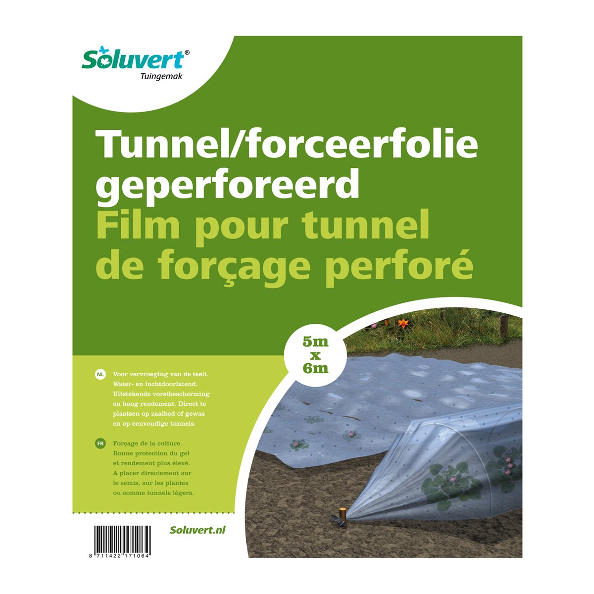 Soluvert - Tunnel/forceerfolie geperforeerd 6x5m