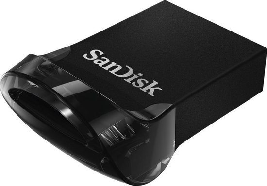 Sandisk Ultra Fit 128 GB - Compacte mini USB-stick - USB 3.1 A - Zwart