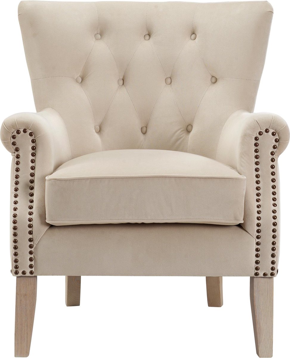 Notio Living Dorel-Gestoffeerde loungestoel in stof beige