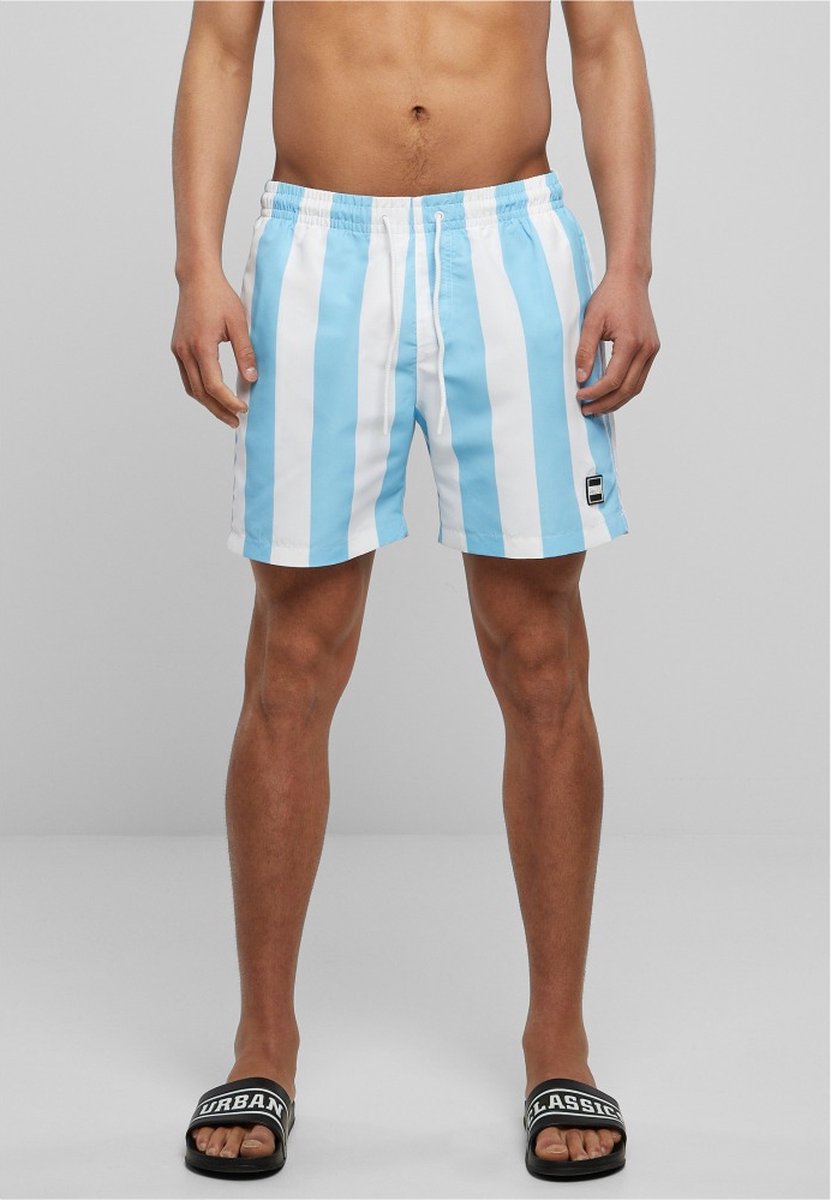 Urban Classics Pattern balticbluebarstripe Zwemshorts 5XL Blauw