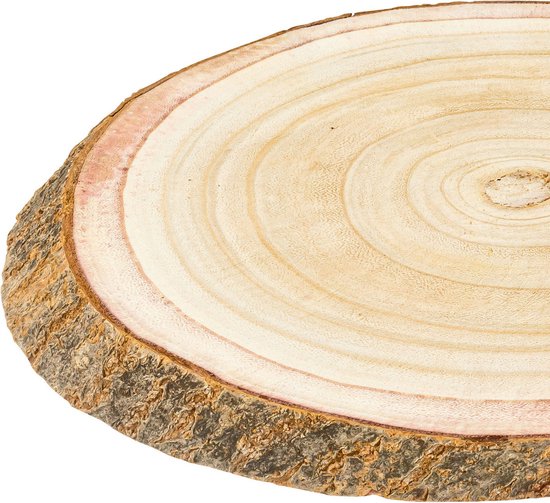 Rondin de bois avec bordure d'écorce et anneaux concentriques.