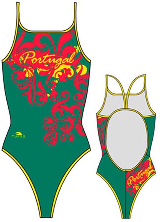 Turbo Portugal Ornament Zwempak Groen M Vrouw