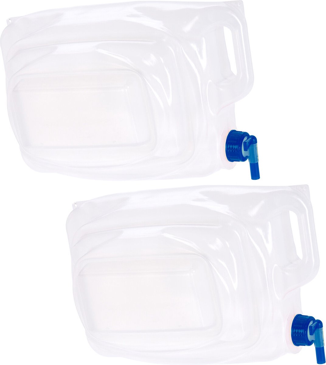 Redcliffs jerrycan/watertank met kraan - 2x - opvouwbaar - 13 liter - outdoor/kamperen