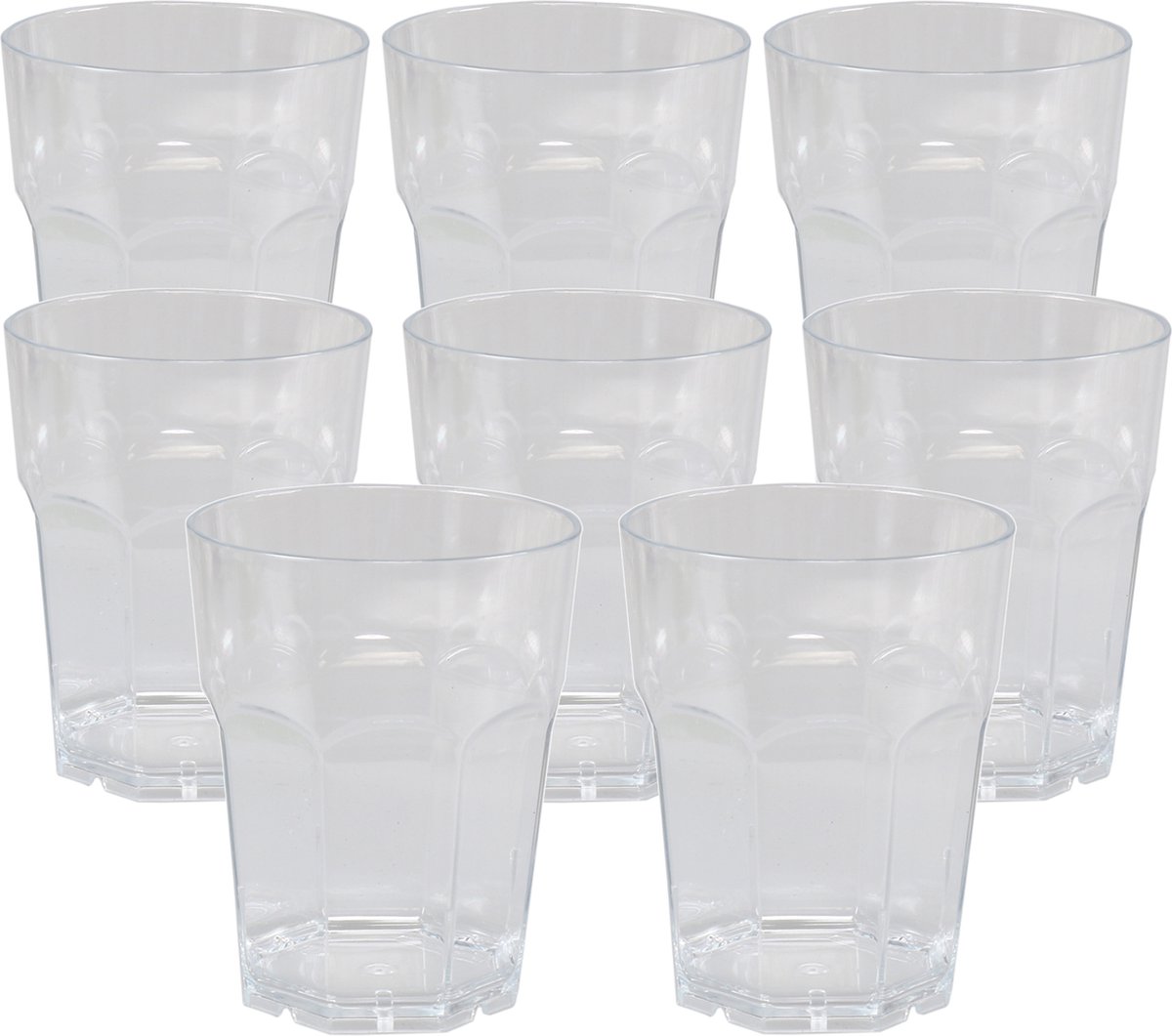 Depa Drinkglas - 8x - transparant - onbreekbaar kunststof - 220 ml - feest glazen