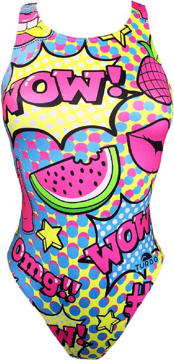 Turbo Cool Comic Zwemkleding Veelkleurig XL Vrouw Yellow