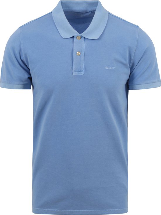Gant - Polo Sunfaded Lichtblauw - Regular-fit - Heren Poloshirt Maat M