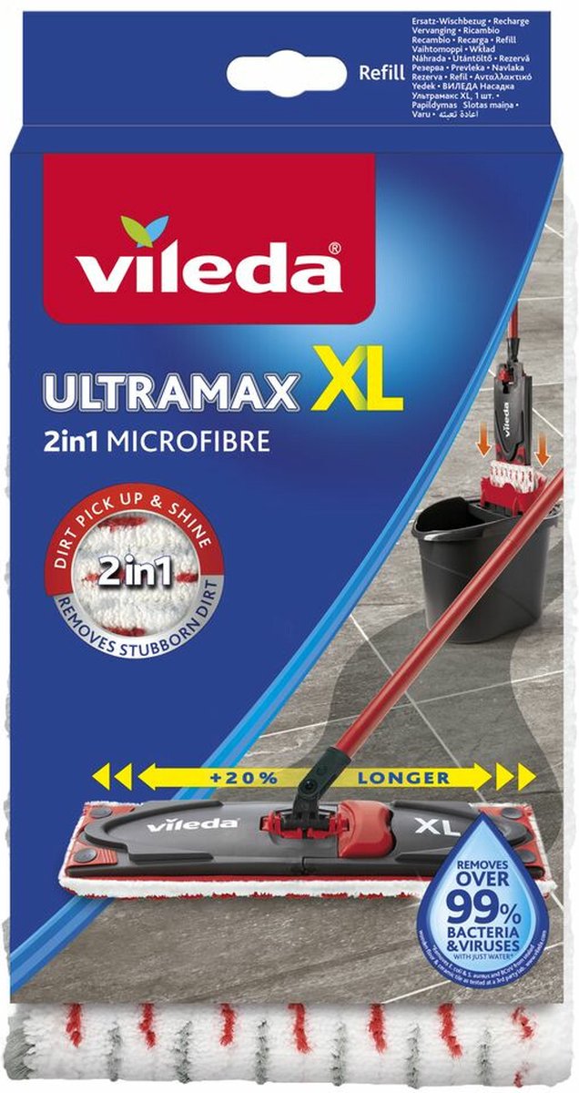 Goedkoopste 8x Vileda UltraMax Power 2in1 XL - Vervanging Wit Rood
