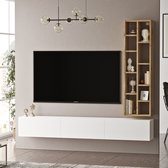 Emob- TV Meubel Yardley TV-meubel | 100% Melamine Eiken Wit | 18mm Dikte | 174 Breedte - 175cm - Wit