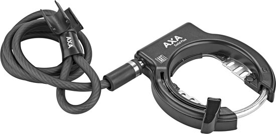 Set bestaande AXA Solid Plus - ART 2 sterren keurmerk - Frameslot - Met Newton plug-in kabel 150 cm - Zwart van AXA — afbeelding 3