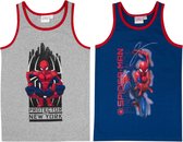 2 pack Jongens onderhemden - Spider-Man - Grijs/Blauw - Maat 134-140