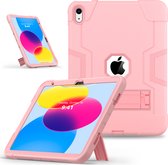 Geschikt Voor iPad 10 Hoes - 10e Generatie - 10.9 Inch - 2022 - Shockproof Case Cover - Hoesje - Met Standaard - Schokbestendig - A2757 - A2777 - A2696 - Roze
