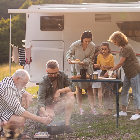 LifeGoods Inklapbare Tafel - 120x60 cm - Stevige Klaptafel - Weerbestendig - Inklapbare eettafel - Campingtafel - Vouwtafel voor Binnen en Buiten - Zwart