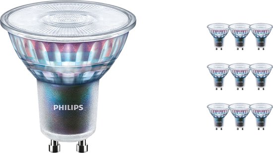 Foto: Voordeelpak 10x philips master ledspot expertcolor gu10 par16 3 9w 265lm 25d 927 zeer warm wit beste kleurweergave dimbaar vervangt 35w 