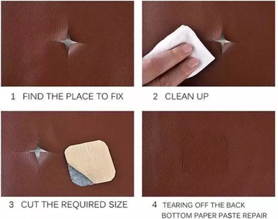 Zelfklevende lederen reparatiesticker - Self-adhesive leather repair sticker - bruin - Togadget