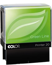 Imprimante Stamp Colop Green Line 20 + coupon pour votre propre logo et / ou texte | max.4 lignes pour | format d'impression 36 x 14 mm