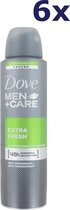 6x Dove Déodorant Spray Men - Care Extra Fresh 150 ml