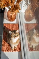 Sunny Mat - vensterbank mat - kattenmat - handgemaakt - gehaakt - gerecycled katoen