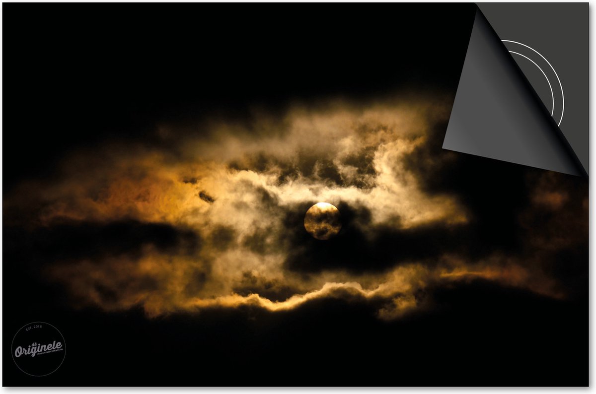 Inductie beschermer 65x52 - afdekplaat inductie mat - Dietrix Kookplaat beschermer - Base - Black en Gold - Wolken goud zwart