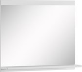 Badplaats Badkamerspiegel Montreal 60 x 12 x 50 cm - Wit - Spiegel met Houten Frame en Planchet
