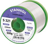 Stannol S321 2,0% 2,0MM SN99,3CU0,7CD 500G Soldeertin, loodvrij Loodvrij, Spoel Sn99,3Cu0,7 ORH1 500 g 2 mm