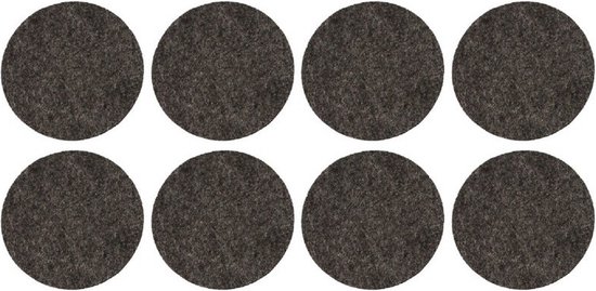 8x stuks zwarte ronde meubelviltjes/antislip noppen 2,6 cm - Beschermviltjes - Stoelviltjes - Vloerbeschermers - Meubelvilt - Viltglijders