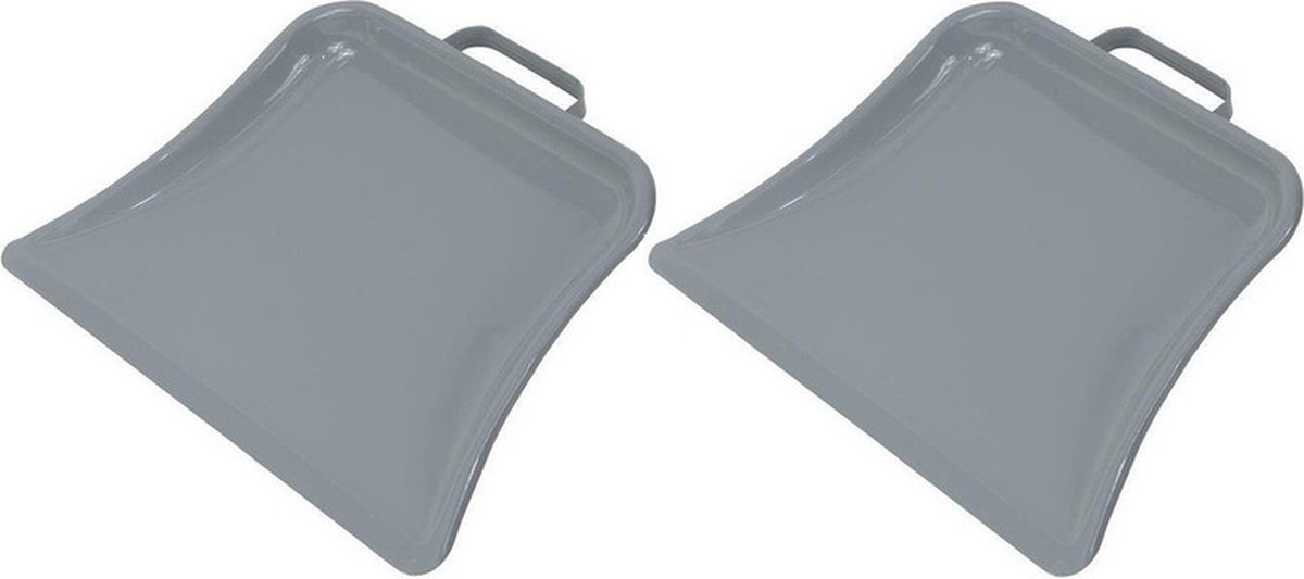 Goedkoopste Stofblik - 2x - metaal - 22,5 x 32 cm - met beugelgreep - schoonmaakartikelen