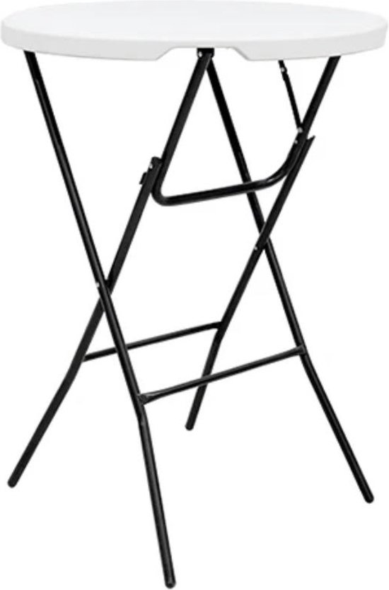 Stevige Statafels - Partytafel - Robuust en Weersbestendig - Inklapbaar - 80cm x 110cm - Feest - Wit/zwart