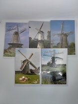 5x moulin à cartes - Moulins - carte de voeux - moulins à cartes postales