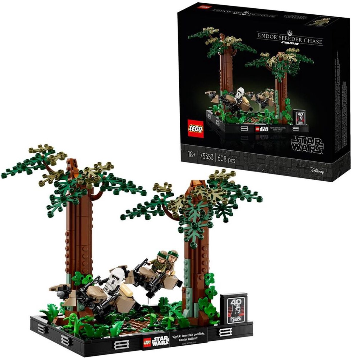  LEGO Star Wars Endor Speeder Chase Diorama 75353 Home Décor  Building Set for Adults, Classic Collectible with Luke Skywalker and  Princess Leia Minifigures, Fun Birthday Gift for Star Wars Fans 